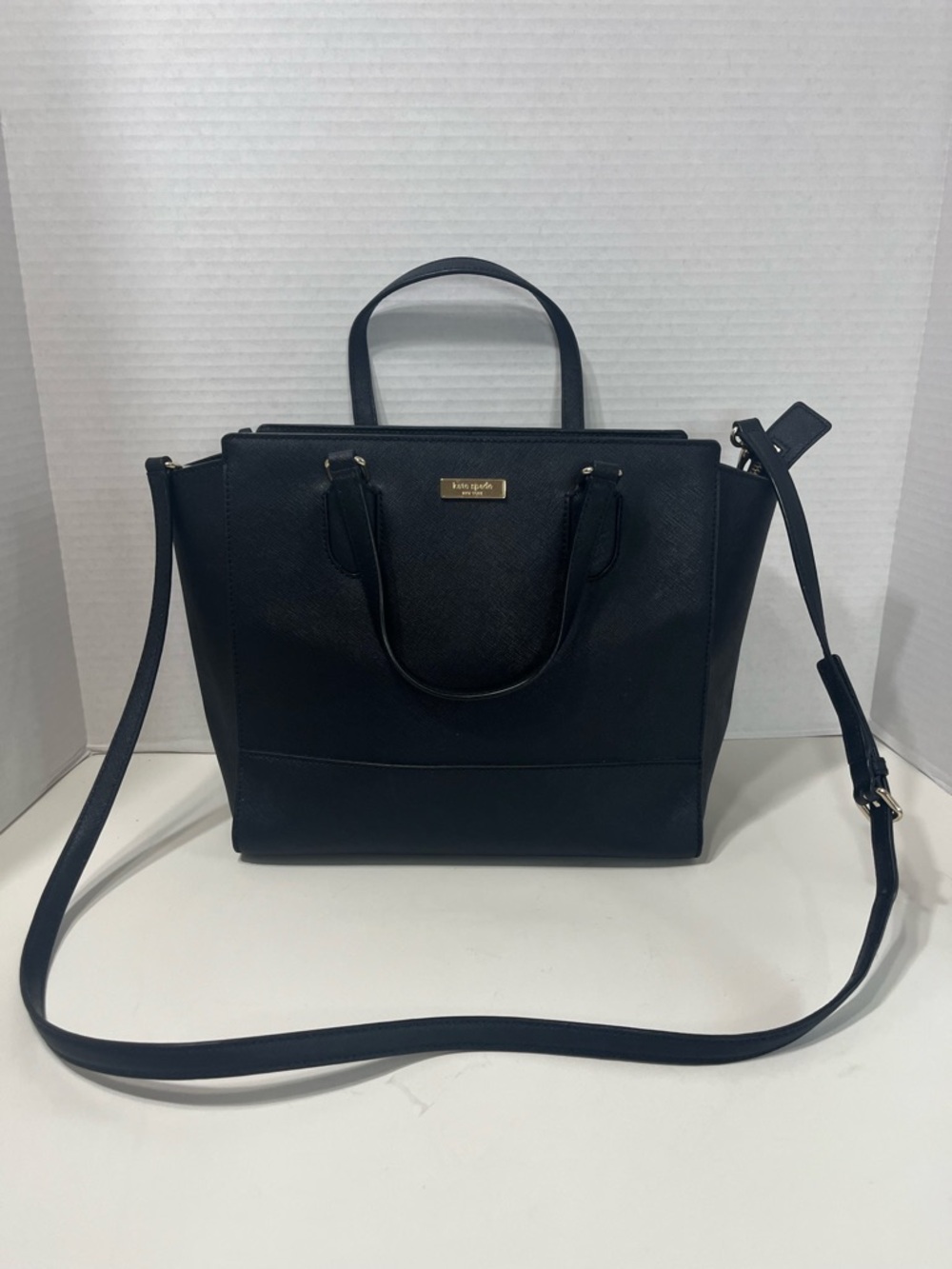 KATE SPADE black leather crossbody handbag bag purse
